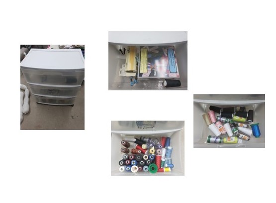 Plastic Cabinet, Thread, & More!  Lot# 194