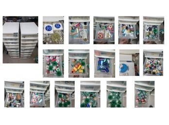 Two Storage Containers (Included) Filled With Craft Supplies & More Lot#208! Many NEW Items!
