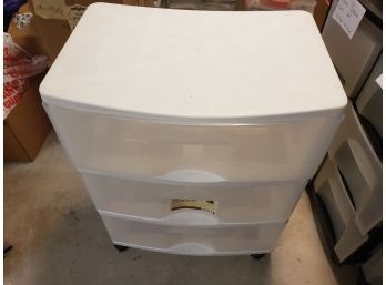 3 Drawer Cabinet On Wheels Lot# 131
