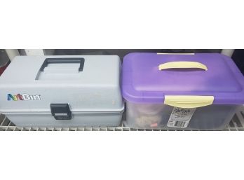 Two Plastic Storage Containers & More