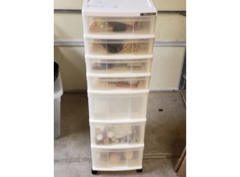 Cabinet With Miscellaneous Craft Supplies Lot#71