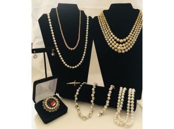 Faux Pearl Jewelry Collection Lot 2