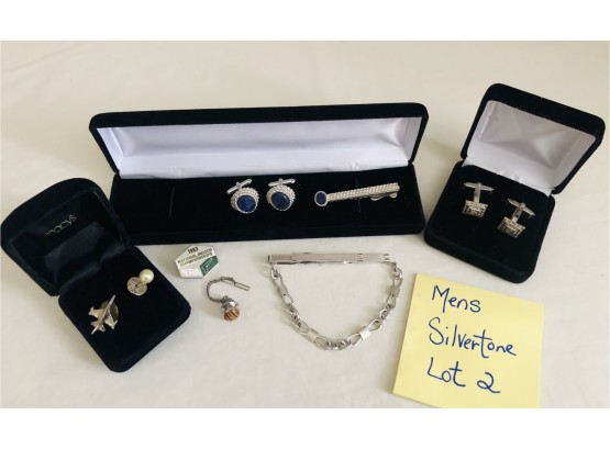 Men's Silvertone Jewelry Collection Lot#2