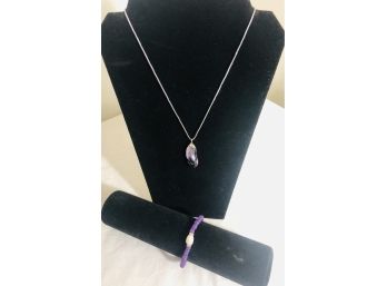 Genuine Amethyst, Crystal  & Pearl Accented Jewelry