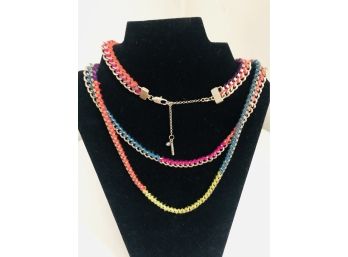 Kenneth Cole Signed Colorful Chain Link Necklace