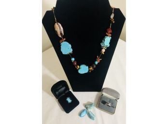 Genuine Turquoise, Carnelian & Jasper Accented Jewelry