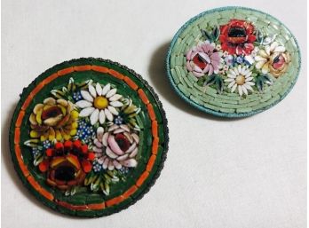 Mosaic Tile Brooches Handmade In Italy