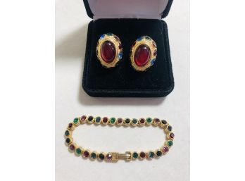 Fashion Jewelry Bracelet And Earring Set