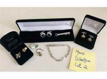 Men's Silvertone Jewelry Collection Lot#2