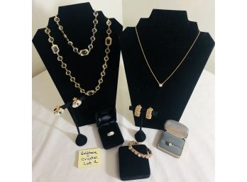 Goldtone & Crystal Fashion Jewelry Collection Lot#1