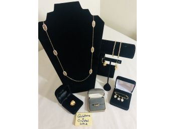 Goldtone & Crystal Fashion Jewelry Collection Lot#2