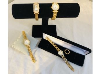 Ladies Goldtone & Crystal Watches