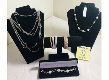 Fashion Jewelry Shades Of Silver & Gold Lot#1