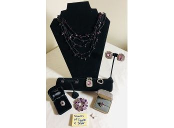 Fashion Jewelry Shades Of Purple & Silver