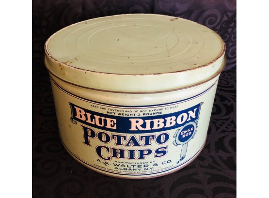 Vintage Blue Ribbon Tin