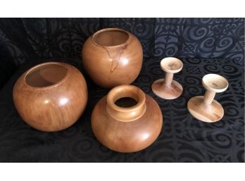 Decorative Wooden Bowls & Candlesticks (Mexico & India)