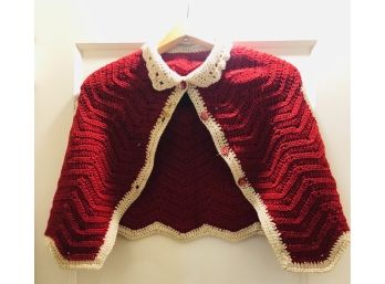 Vintage Hand Crocheted Cape