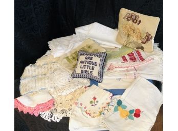 Beautiful Vintage Embroidered Linens & Doilies
