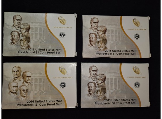 4 Pieces - 2013 United States Mint Presidential $1 Coin Proof Set