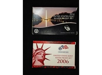 2006 AND 2014 United States Mint Silver Proof Set