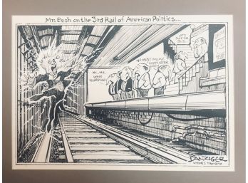 NY Times Syndicate Artwork By Jeff Danziger (Signed) Titled The Third Rail