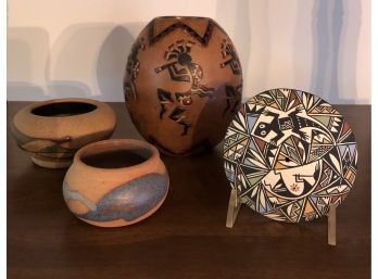 Aztec Pottery & Stoneware Vessels (Signed)