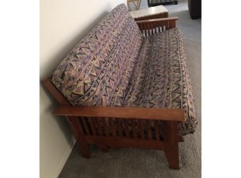Solid Wood Full Size Futon, Mattress & Cover