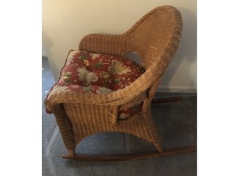 Boho Style Rattan Rocking Chair & Cushion