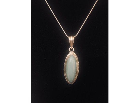 Sterling Silver Chalendony Necklace (16.7 Grams)