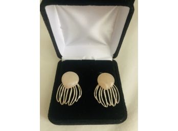 Sterling Silver Rose Quartz Earrings (12.1 Grams)