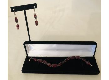 Artisan Glass Bracelet & Earring Set