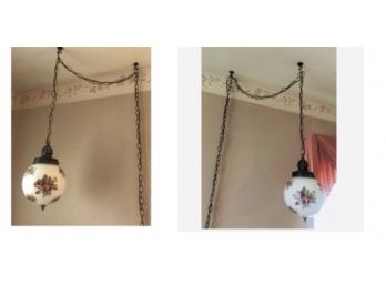 Antique Rose Motif Hanging Pendant Lights (2)