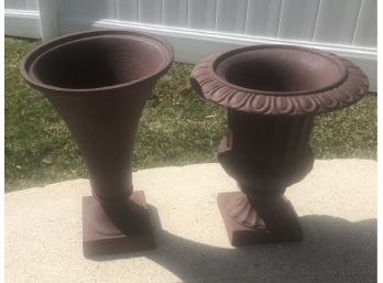 Heavy Iron Garden Vases