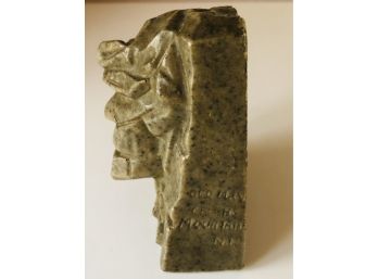 Vintage Man On The Mountain Signed Stone Collectible