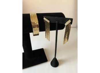Liquid Goldtone Bracelet & Earring Set
