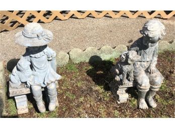 Little  Girl & Boy Garden Statues