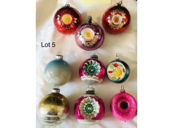 Vintage Mercury Glass Christmas Ornaments Lot 5
