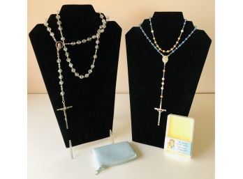Beautiful Vintage Crystal & Roman Rosary Beads