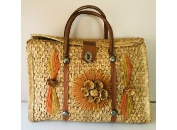Vintage Acapulco Straw Tote Bag
