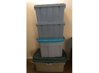 Rubbermaid Storage Bins Lot 3 (4 Pieces)
