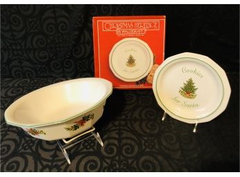 Christmas Heritage By Platzgraff Serving Bowl & Cookie Plate