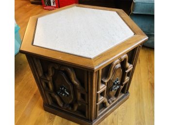 Stone Inlay Accent Table