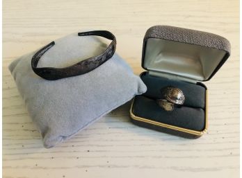 Vintage Spoon Style Cuff Bracelet & Ring Set