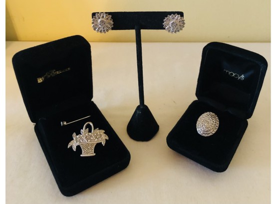 Vintage Sterling Silver Marcasite Jewelry Collection