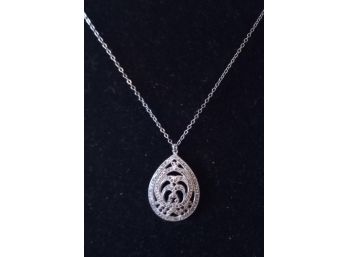Vintage Sterling Silver Marcasite Necklace (6.3 Grams)