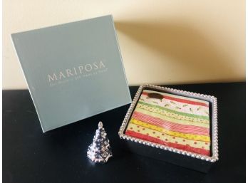 Mariposa Tree Beaded Napkin Box Set - NEW IN BOX!