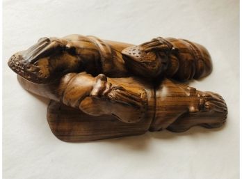 Mid-Century Solid Wood Sculpture