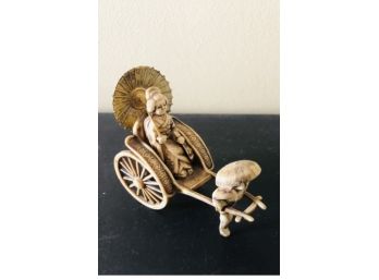 Japanese Okimono Rickshaw Celluloid Figurine
