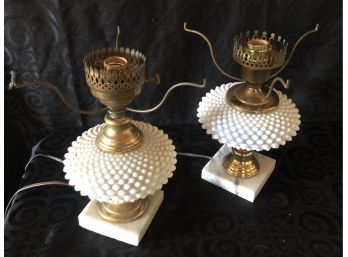 Vintage Hobnail Glass Lamps