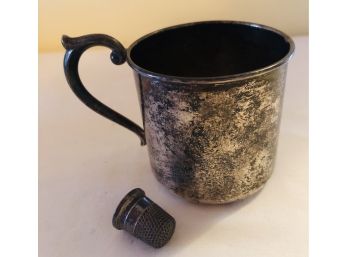 Vintage Sterling Silver Cup & Thimble (50.4 Grams)